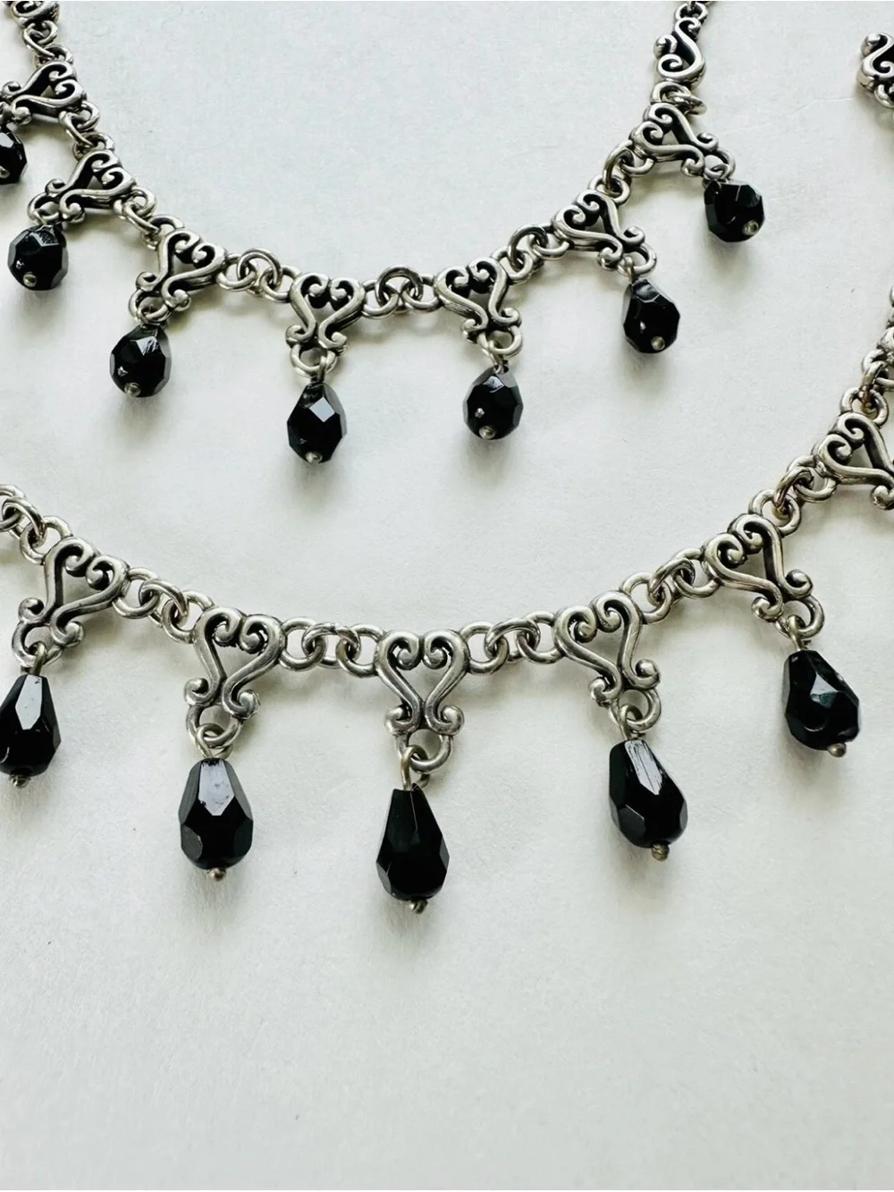 Brighton Vivaldi Black Crystal Necklace And Matching Bracelet